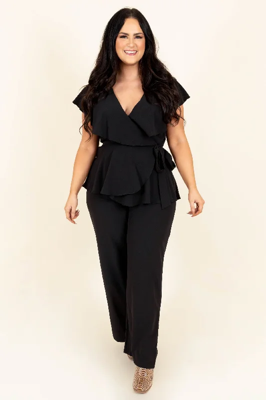 lace-up dressNext Level Jumpsuit, Black