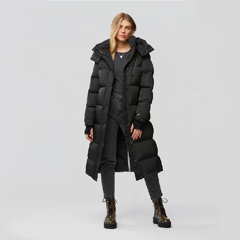 trendy puffer coatJill Hooded Down Coat (Black)