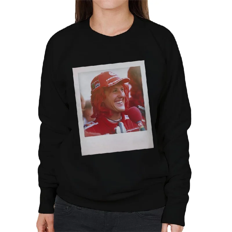 Motorsport Images Michael Schumacher Being Interviewed Women's Sweatshirt