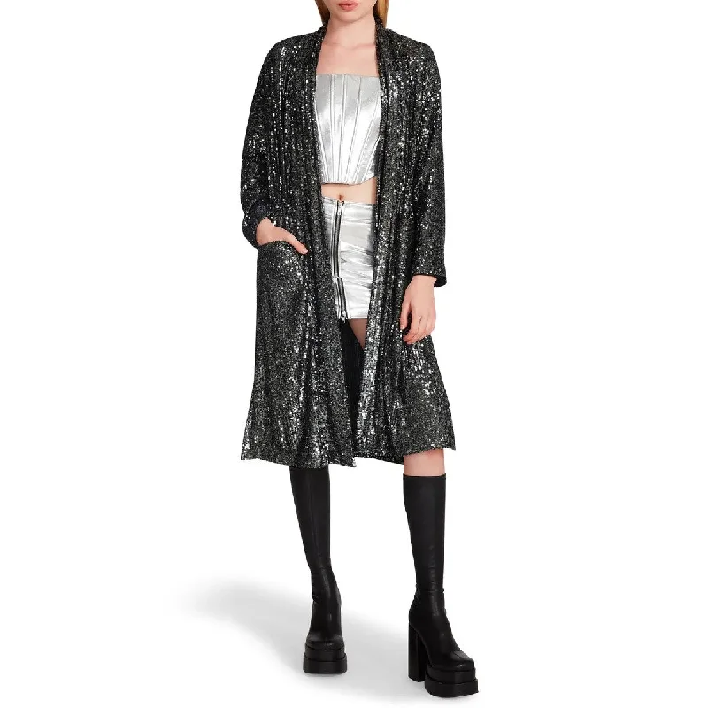 contemporary coatShow Stopper Sequin Duster Jacket (Gunmetal)