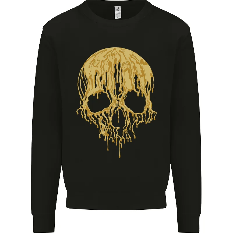 A Skull Dripping in Gold Mens Sweatshirt Jumper