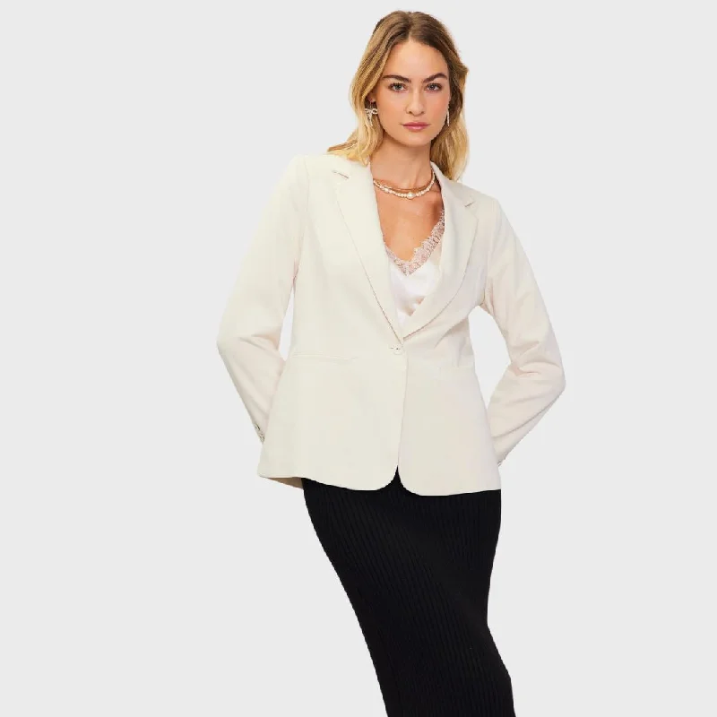 oversized coatTailored Single Button Blazer (Cream)