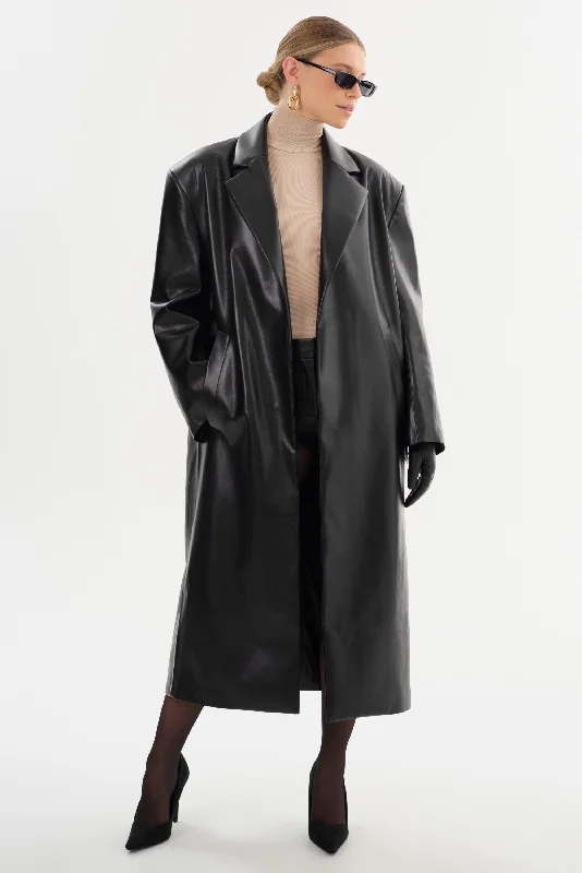 graphic coatJANELLE | Recycled Leather Coat