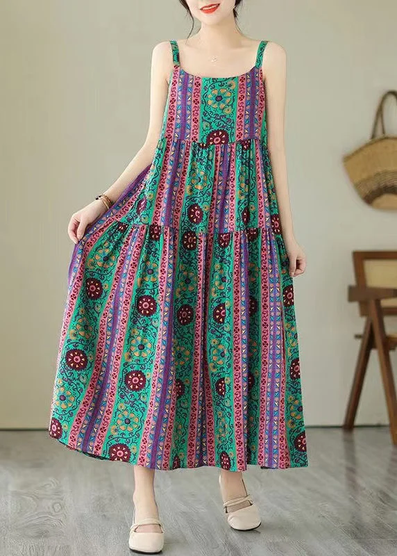 knit dressBohemian Print Patchwork Cotton Spaghetti Strap Dress Summer