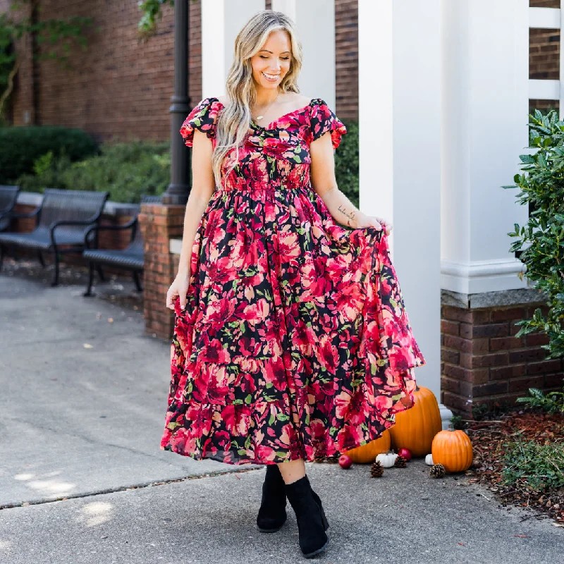 shift dressLove From Above Dress, Black Floral