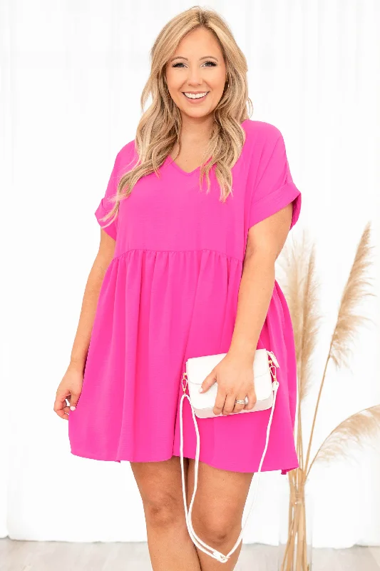 fitted bodycon dressUnexpected Chance Dress, Hot Pink