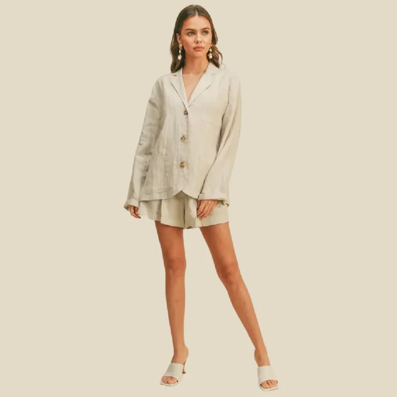 versatile coatCasual Linen Blazer (Beige)