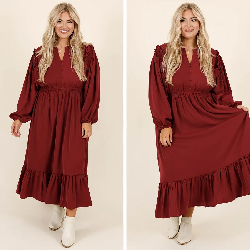 casual shift dressMemorize Today Dress, Burgundy