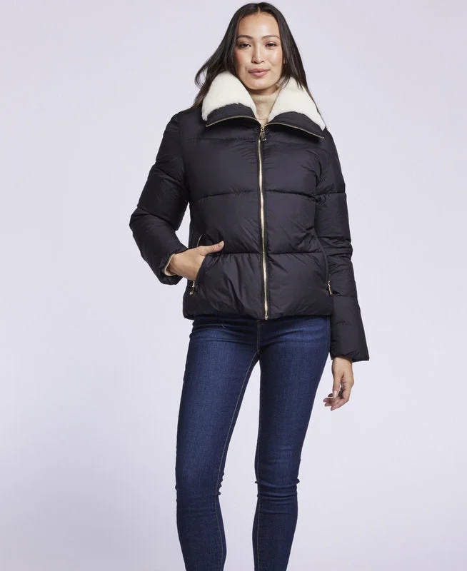 comfortable winter coat302  Down jacket with  genuine shearling collar