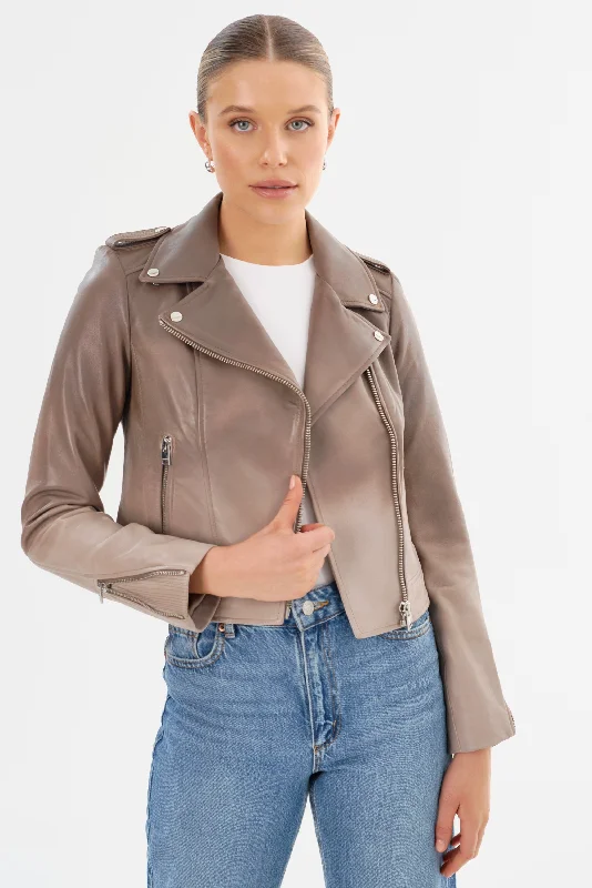 warm jacketDONNA | Iconic Leather Biker Jacket