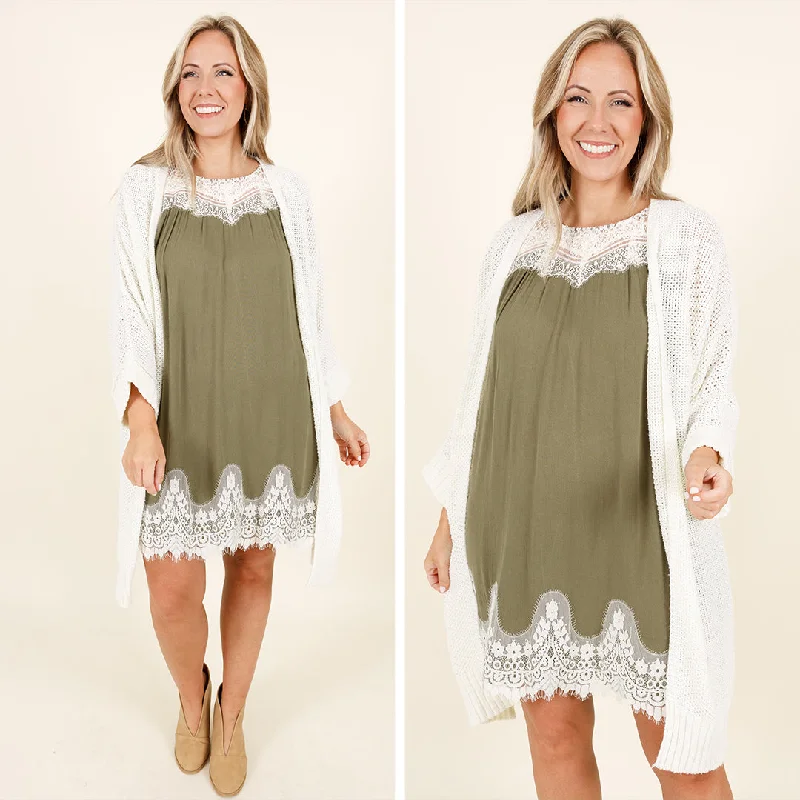 sleeveless dressLaced With Love Dress, Olive