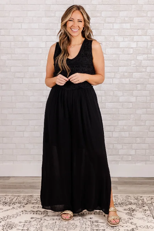 comfy dressBoho In Lace Jumpsuit, Black