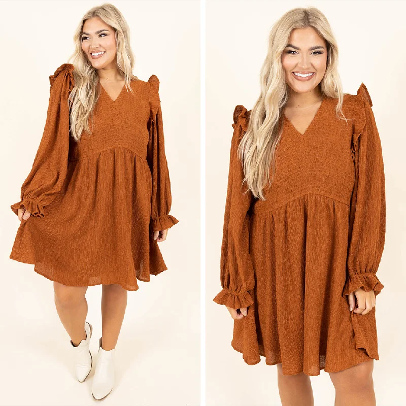 modern dressCinnamon Girl Dress, Caramel