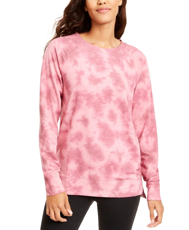 Ideology Women's Tie-Dyed High-Low Hem Athletic Sweatshirt, Malaga, XS