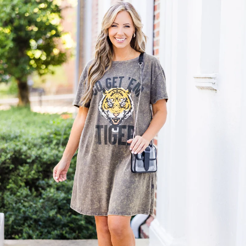 t-shirt dressGo Tigers T-Shirt Dress, Charcoal