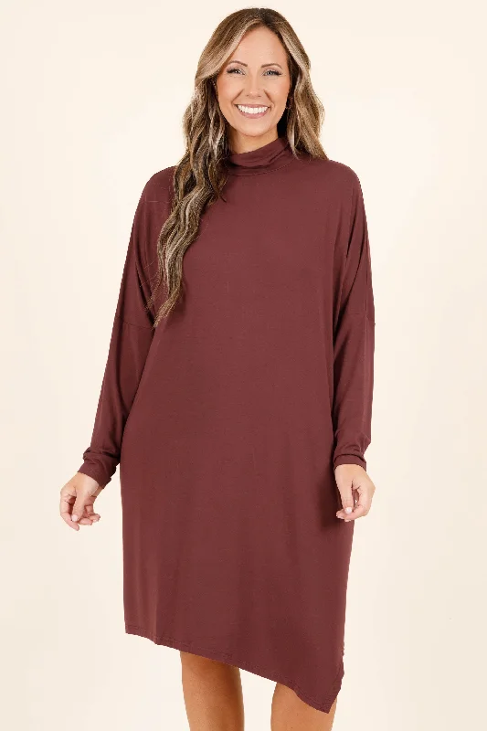 v-neck dressWardrobe Essential Dress, Plum