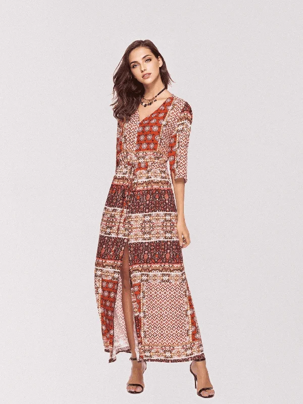 pleated dressJuliaFashion-All My Love Button Down Boho Dress