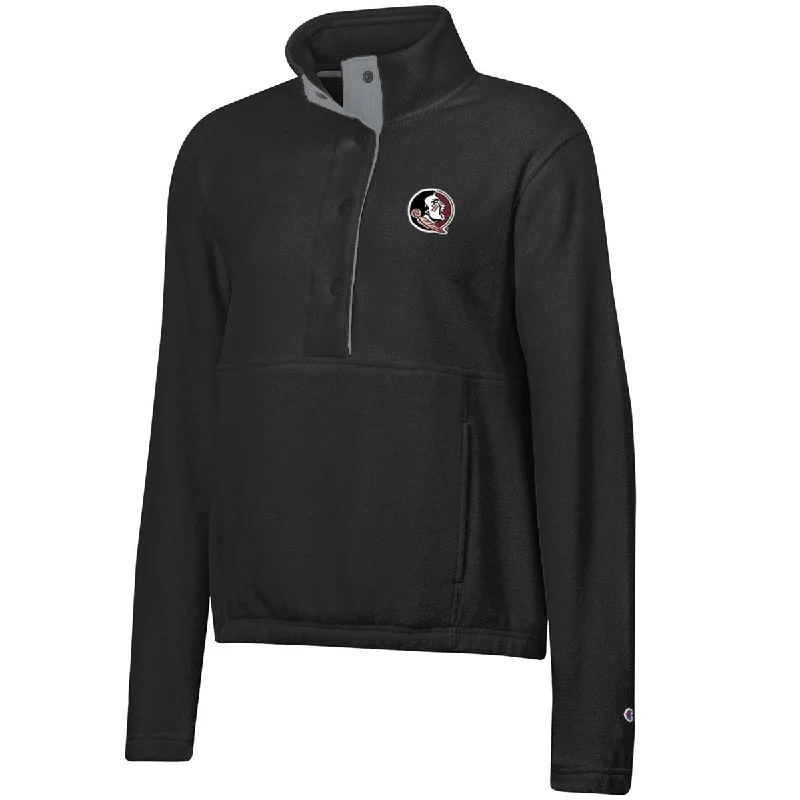 long-sleeve coatChampion Women's Seminole Logo Explorer Polar Fleece Jacket - Black