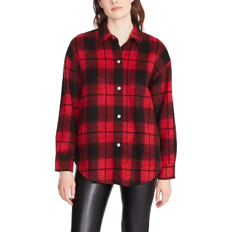 high-fashion coatSophia Plaid Shacket (Red)