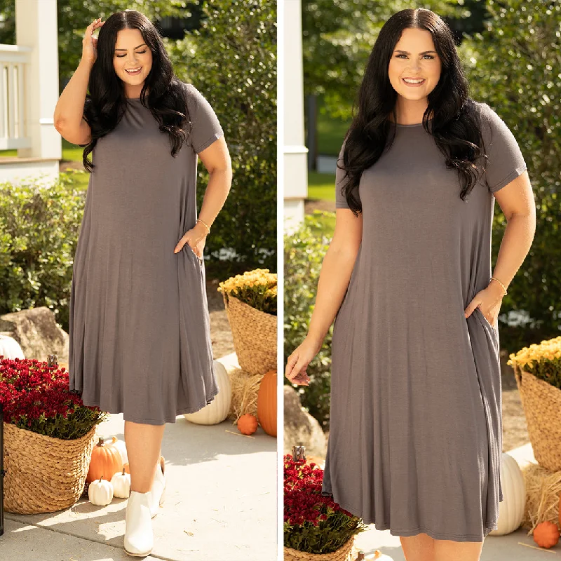 casual knit dressSomebody Like You Dress, Slate