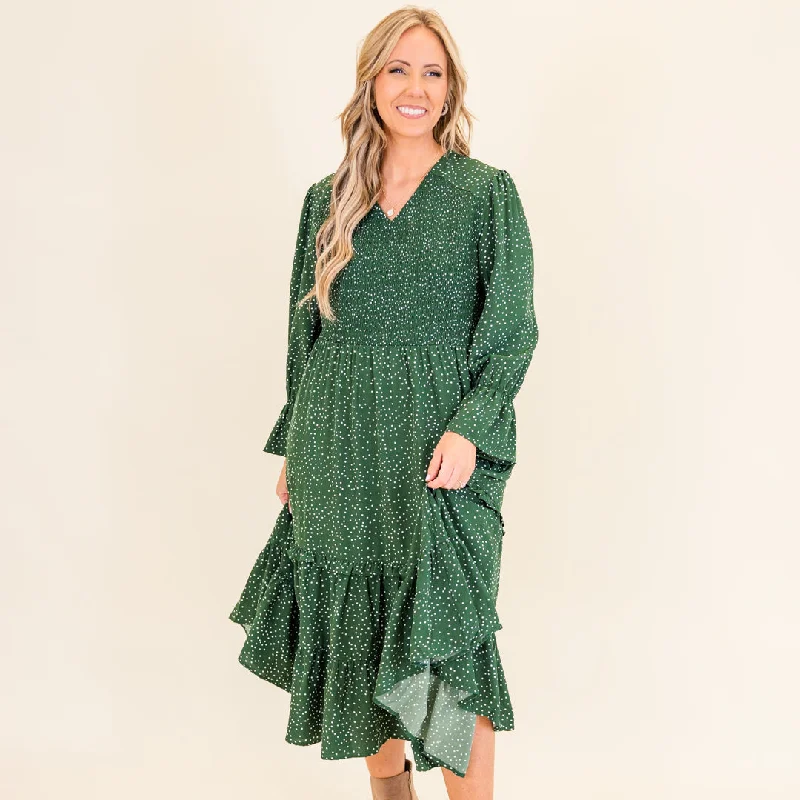 fitted dressMontana Mornings Dress, Hunter Green