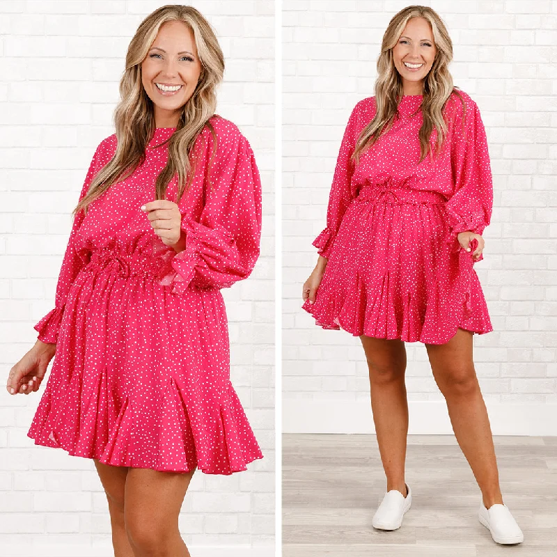 draped dressWho I Will Be Romper, Pink Polka