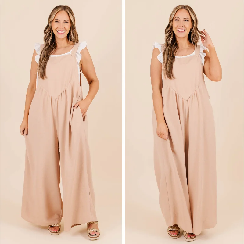 summer dressOnly Clear Skies Jumpsuit, Taupe