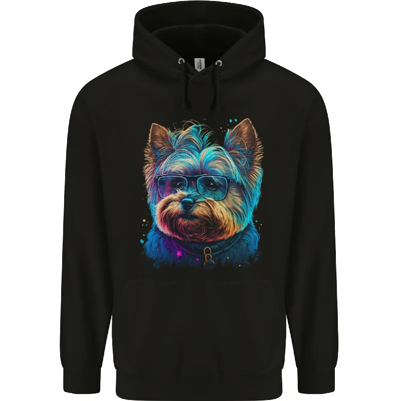 simple hoodieA Cool Yorkie Yorkshire Terrier Male Dog Mens 80% Cotton Hoodie