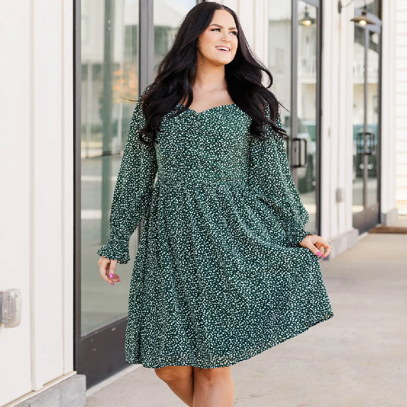 sleek midi dressDancing With Our Hands Tied Dress, Hunter Green