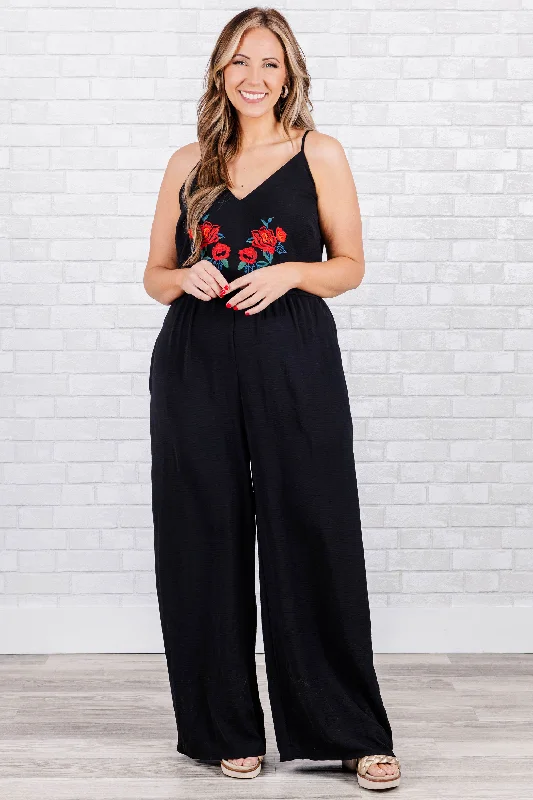 long-sleeve floral dressBe Kind Jumpsuit, Black