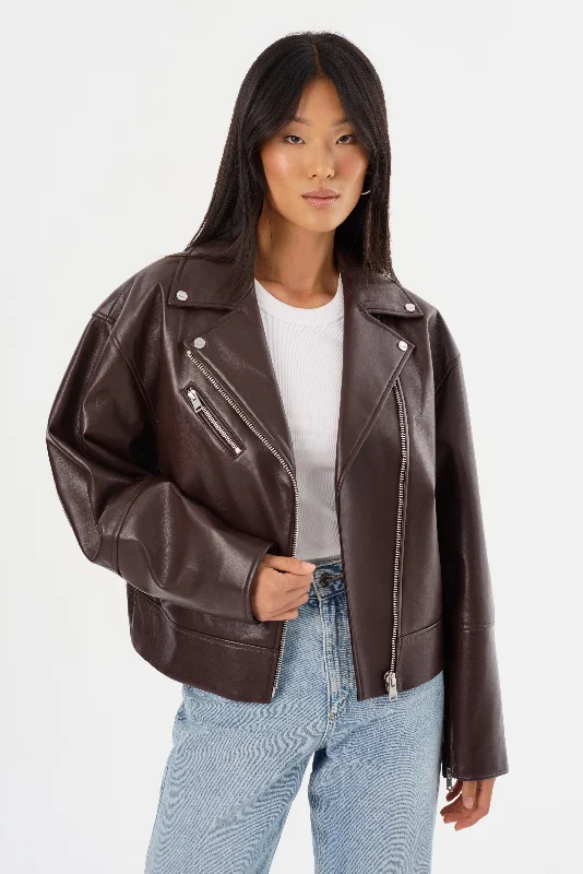 outdoor adventure coatANDRADE | Recycled Leather Biker Jacket