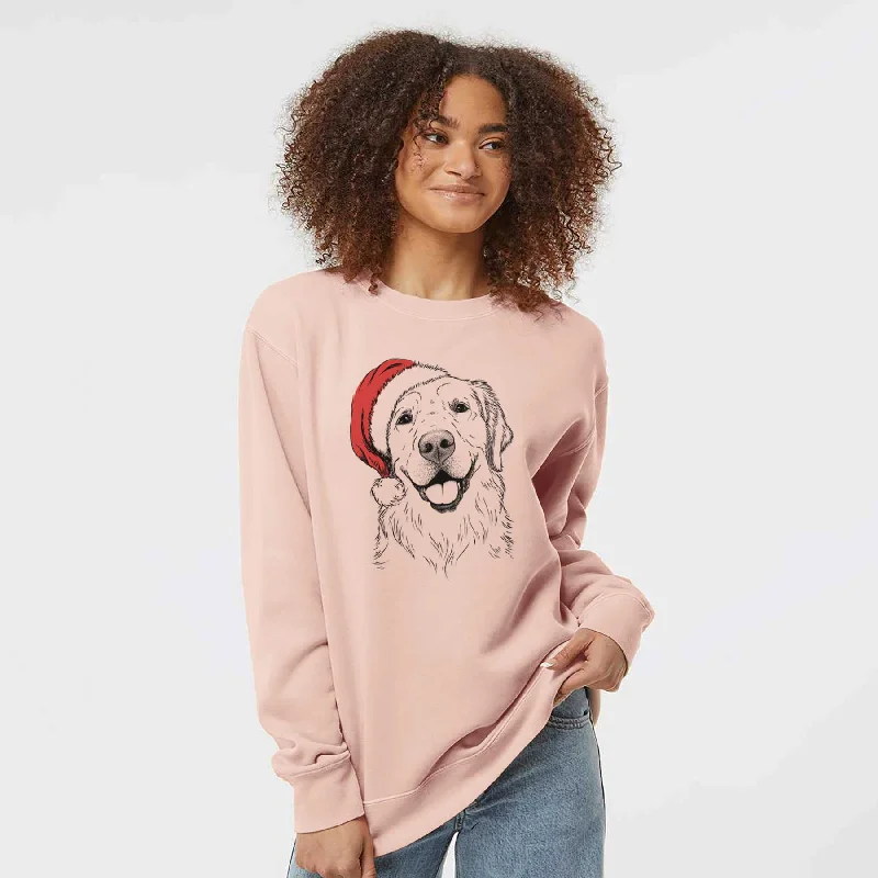 Santa Griffin the Golden Retriever - Unisex Pigment Dyed Crew Sweatshirt