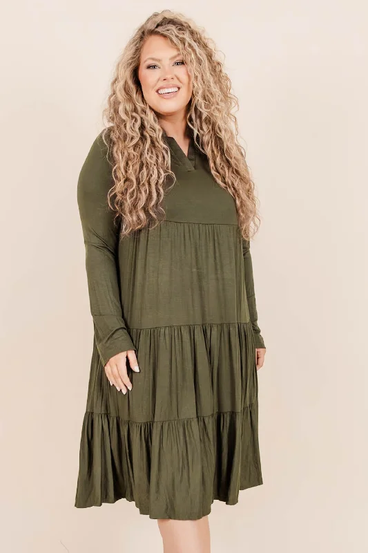 wrap-around dressWestward Feelings Dress, Olive