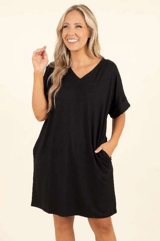 casual midi dressAlways A Classic Dress, Black