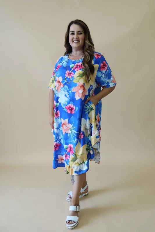 party dressAngie Floral Dress in Royal Blue