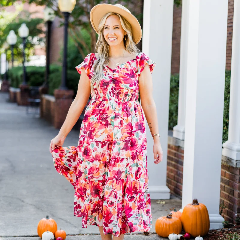 vintage-inspired dressLove From Above Dress, Red Floral