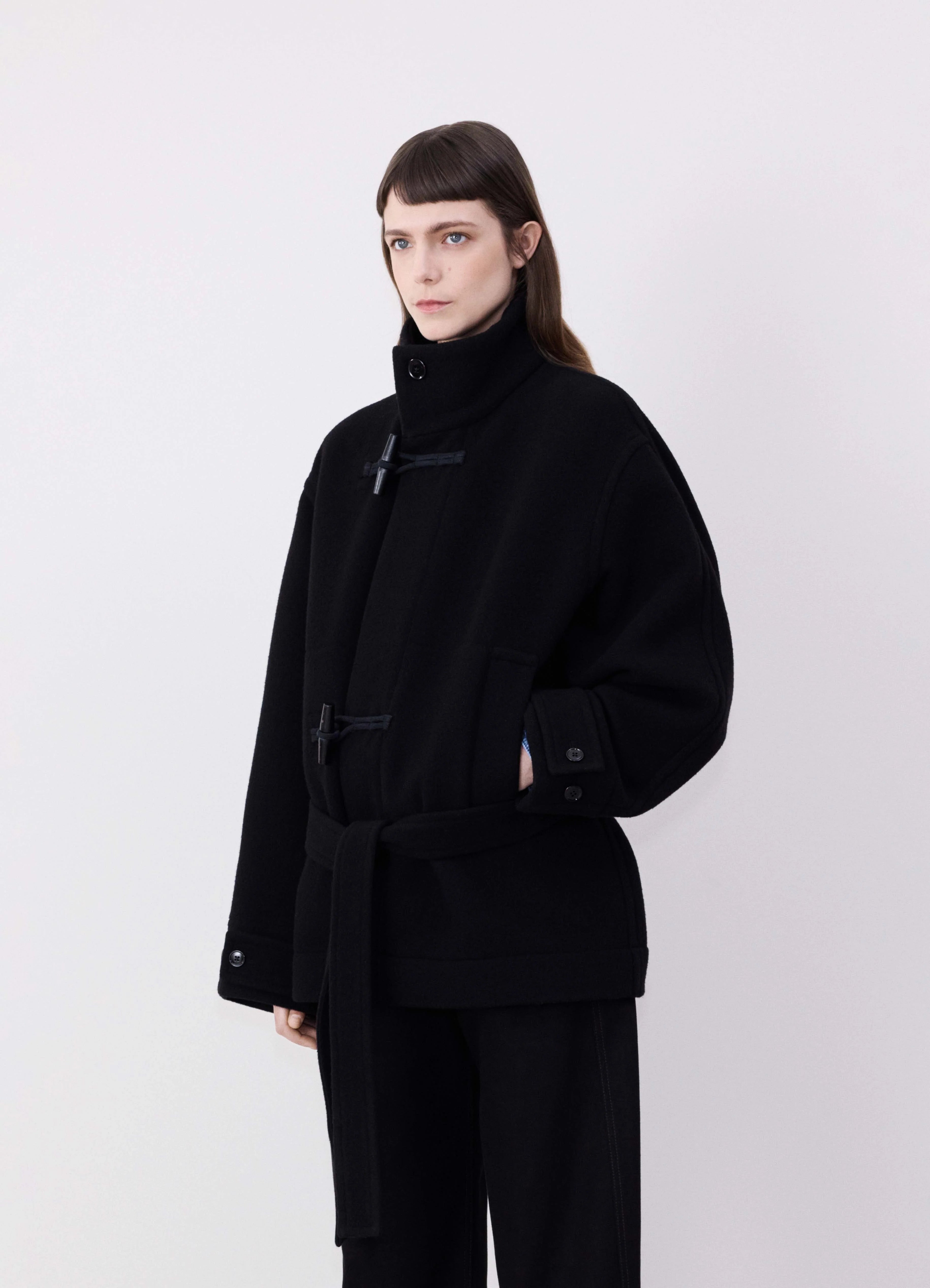 oversized trench coatSHORT BATHROBE DUFFLE COAT