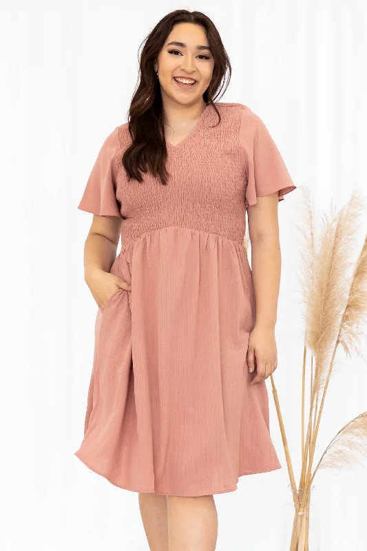 trendy dressFlirty Gaze Dress, Mauve