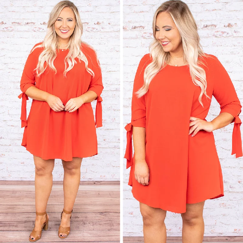 classic fit-and-flare dressTake On The Night Dress, Rust