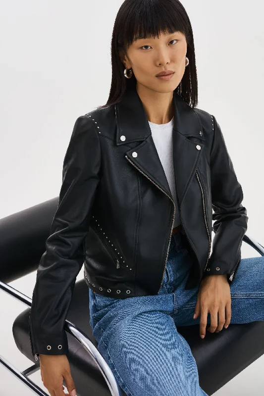 long-sleeve winter jacketIDETTA | Leather Biker Jacket