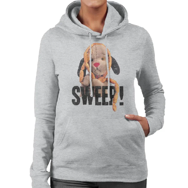 oversized pullover sweatshirtSooty Sausages Sweep Distressed Women's Hooded Sweatshirt