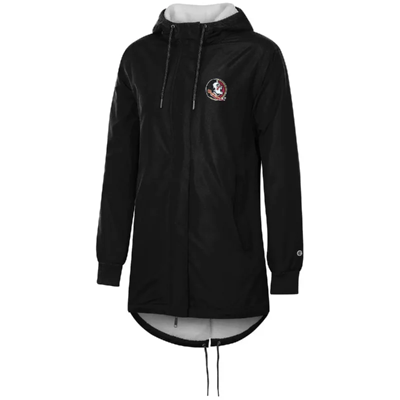 stylish blazer coatChampion Women's Seminole Logo Sherpa Lined Stadium Jacket - Black