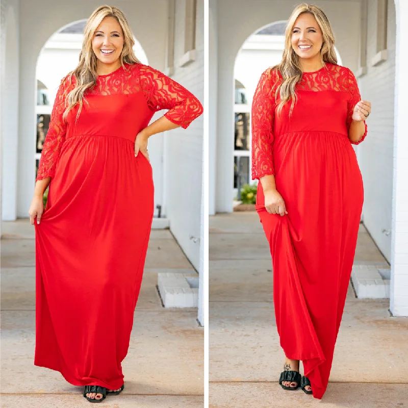 relaxed fit dressLooking Elegant Maxi Dress, Red