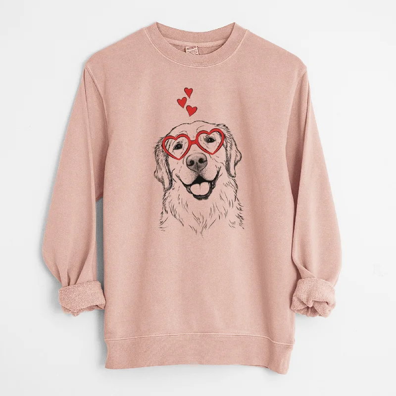 Valentine Griffin the Golden Retriever - Unisex Pigment Dyed Crew Sweatshirt