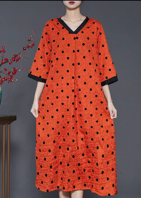 knit dressStyle Orange V Neck Print Linen Maxi Dresses Summer