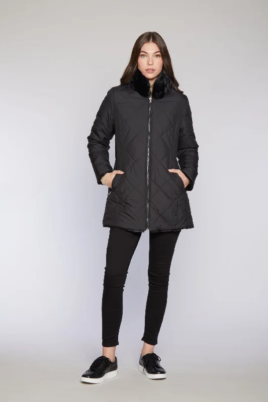 classic jacket#1181 Fabulous Faux Reversible Puffer 1/2 price $195