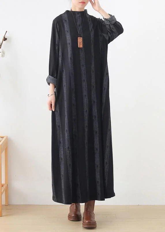 t-shirt dressnew casual base dress black prints ethnic style long dresses