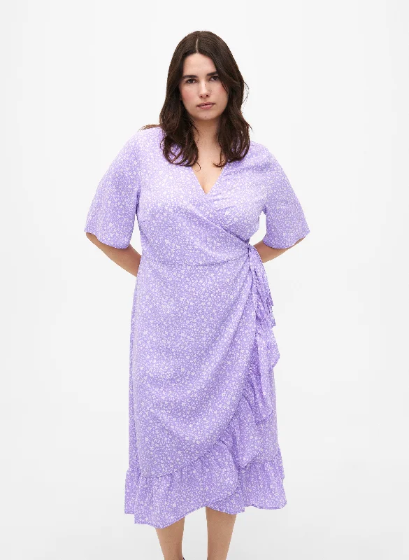 elegant maxi dressZizzi Tuilp Wrap Lilac Dress