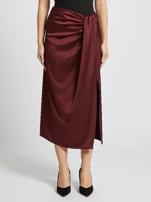 classic fit-and-flare dressPENNYBLACK Rust Draped Satin Rovigo Skirt