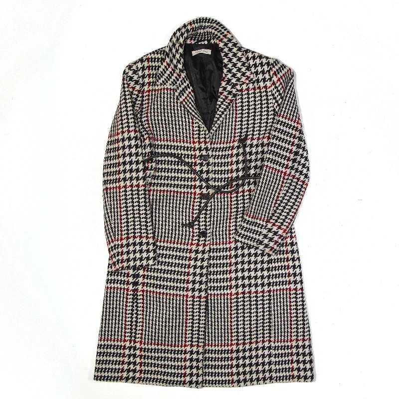 minimalist jacketTREND LINE Overcoat Jacket White Houndstooth Womens M